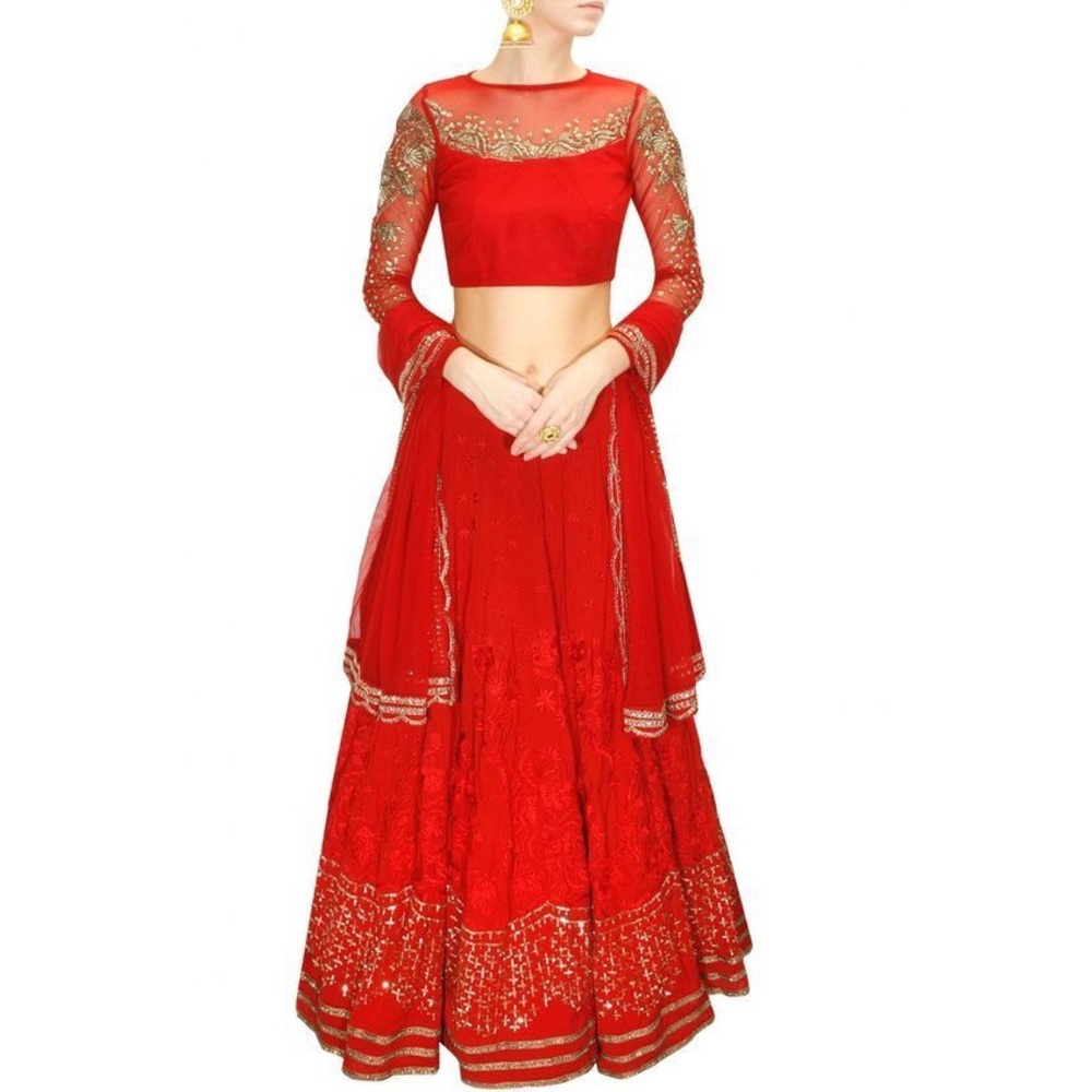 Aastha Narang red Lehenga